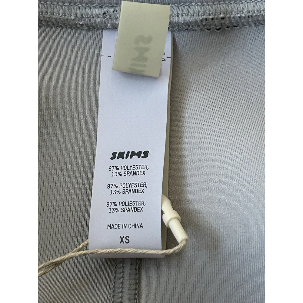 NWT Skims Swim Sport Cheeky Bottom XS Chrome Gray Scuba Bikini Bottoms